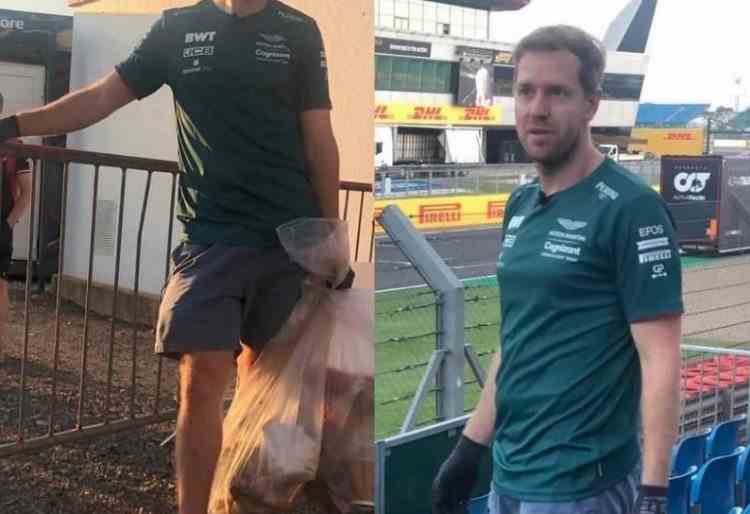 VIDEO - Gest remarcabil: Pilotul Sebastian Vettel a ajutat la curățarea tribunelor, după cursa de la Silverstone