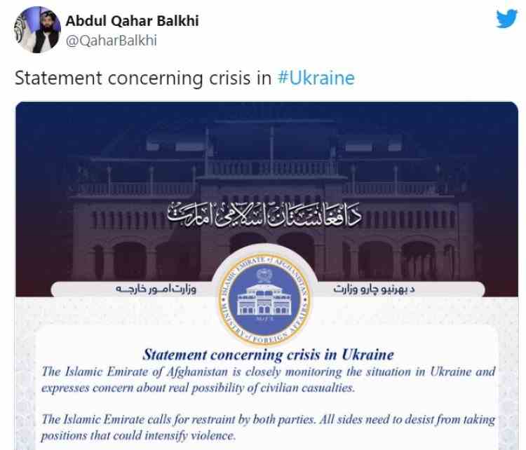 „Îndemnăm ambele părți să rezolve criza prin dialog și mijloace pașnice” - Mesajul oficial transmis de Talibani, în legătură cu situația din Ucraina