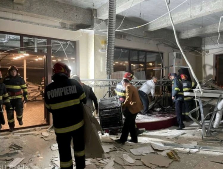 Tavanul unui restaurant din Brăila s-a prăbușit, în timpul unei petreceri