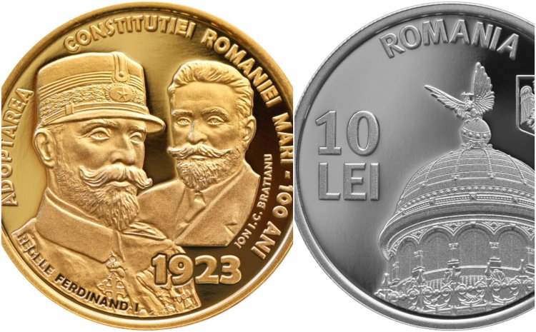 BNR va lansa în circuitul numismatic o monedă din aur și o monedă din argint, având tema „100 de ani de la adoptarea Constituției României Mari”